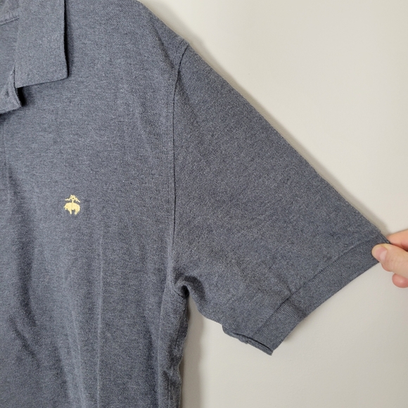 Brooks Brothers Orignal Fit Polo Mens Large Gray 100% Cotton Logo - Picture 4 of 7